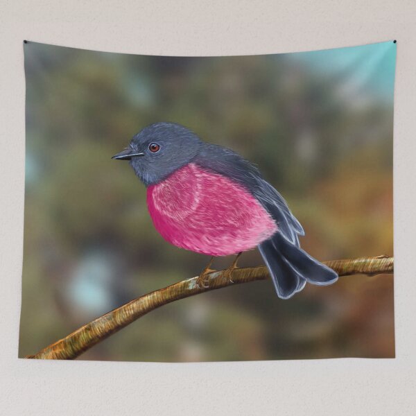 Artikelvorschau, Rosa Robin, der auf einem Zweig kühlt entworfen und verkauft von Brushes with Nature.