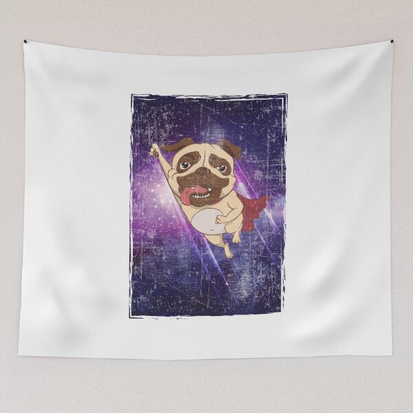 Item preview, Pug Space Galaxy Red Cape Super Dog Cosmos Tee designed and sold by noirty.