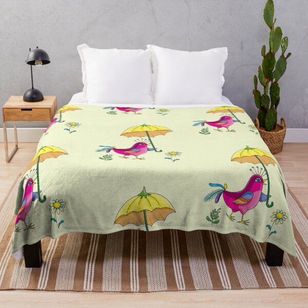 Item preview, decorative red bird with an umbrella and a flower designed and sold by sonaadalian.