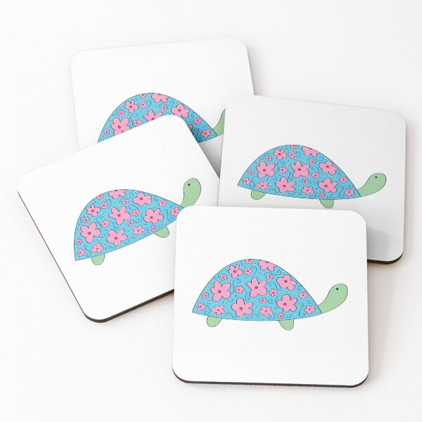 Item preview, Turtle with Flower Shell: Blue and Pink designed and sold by kookadesigns.