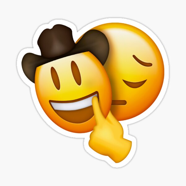 Sad Cowboy Emoji Stickers Redbubble Click to copy emoji and paste it ...