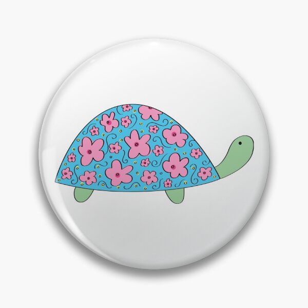 Item preview, Turtle with Flower Shell: Blue and Pink designed and sold by kookadesigns.
