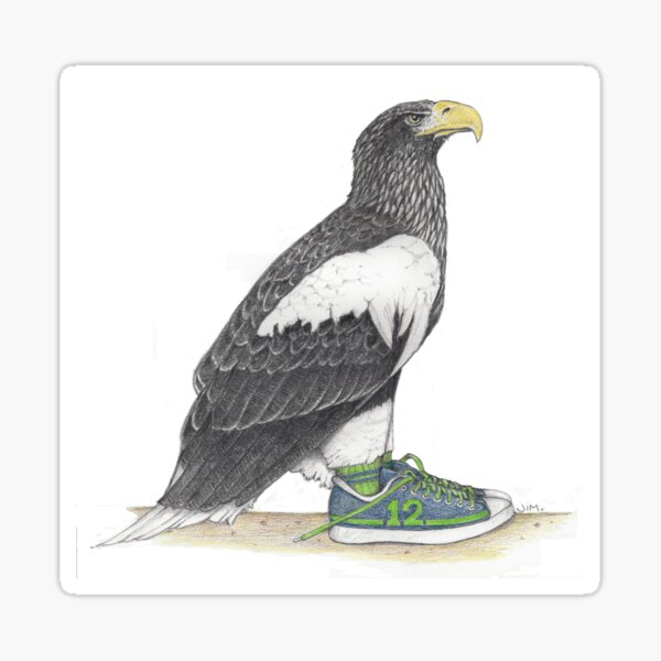 Item preview, Seahawk in fan shoes designed and sold by JimsBirds.