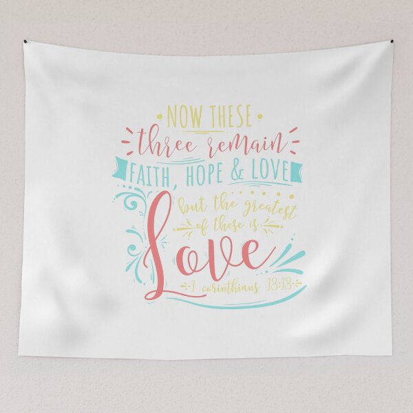 Item preview, Faith Hope & Love Christian Scripture Lettering  designed and sold by noirty.