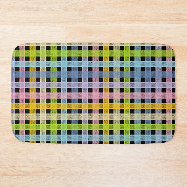 Artikelvorschau, Pastell Rainbow Plaid Schwarz entworfen und verkauft von lornakay.