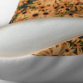 Alternate view of Orange Vintage Photo Flower Pattern Throw Pillow