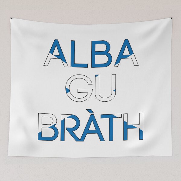 Item preview, ALBA GU BRATH, eslogan de texto de la bandera de Saltire escocés designed and sold by MacPean.