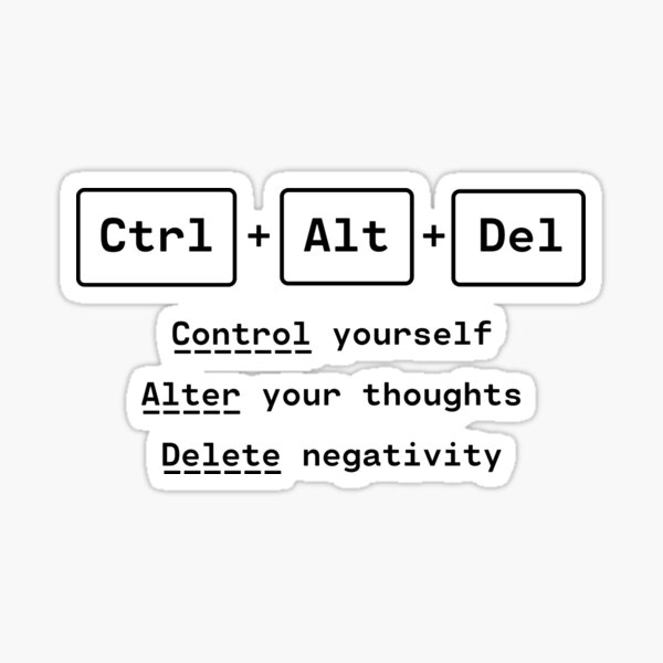 Item preview, Ctrl + Alt + Delete - control yourself, alter your thoughts, delete negativity designed and sold by ophord.
