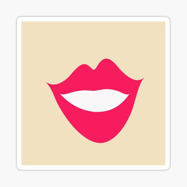 Smiley Mouth on Tan Sticker