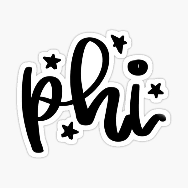 Phi- Greek Letter Sticker