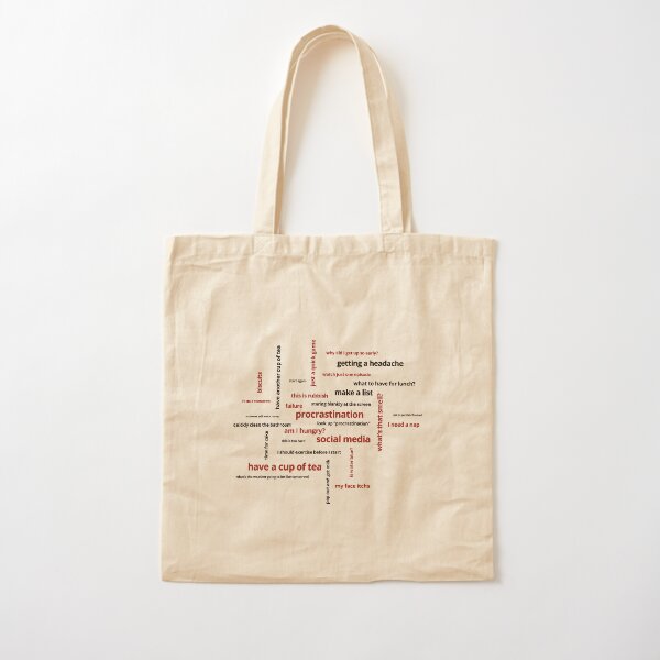 Procrastination Word Cloud Cotton Tote Bag