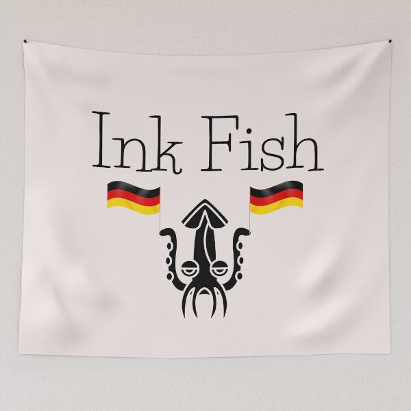Item preview, Patriotic Squid Tintenfisch (Ink Fish) in German Waving German Flags  designed and sold by Time4German.