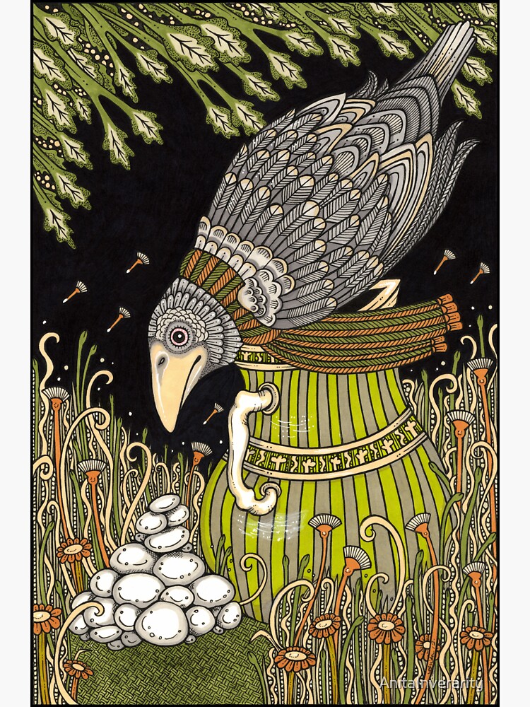 Thumbnail 3 of 3, Sticker, The Crow and the Pitcher designed and sold by AnitaInverarity.