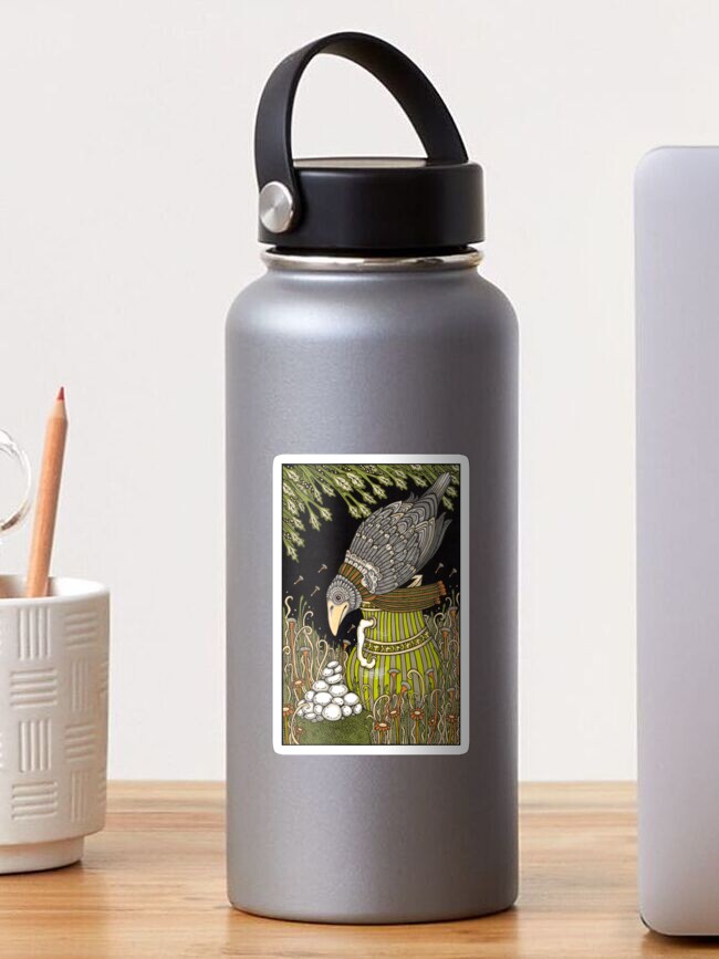 Thumbnail 1 of 3, Sticker, The Crow and the Pitcher designed and sold by AnitaInverarity.