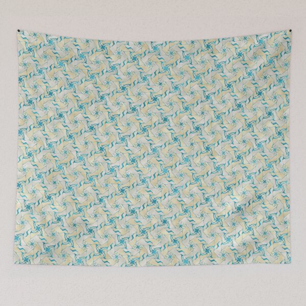 Item preview, Sea lion tesselation - grey, turquoise designed and sold by jeanneius.