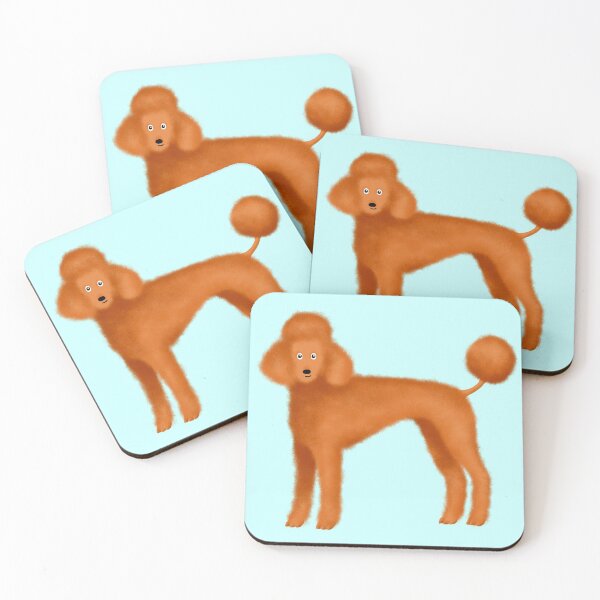 Item preview, Red Poodles Pattern (Light Blue Background) designed and sold by illucalliart.