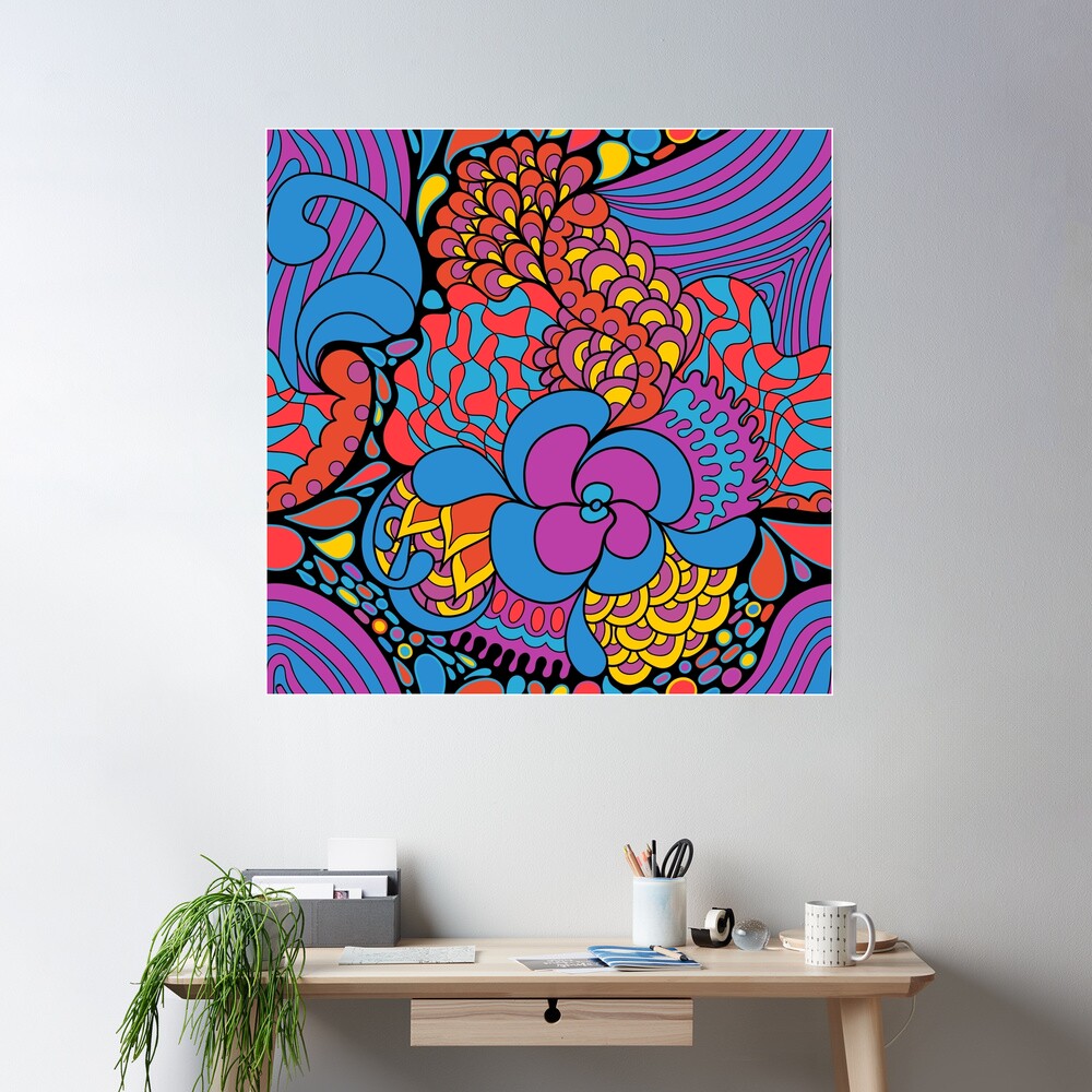 60s hippie psychedelic pattern