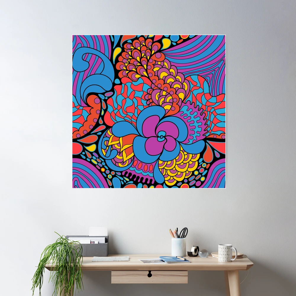 60s hippie psychedelic pattern