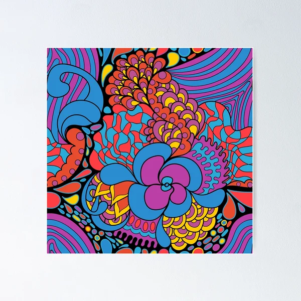 60s hippie psychedelic pattern