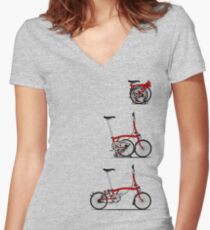 I Love My Folding Brompton Bike Women's Fitted V-Neck T-Shirt
