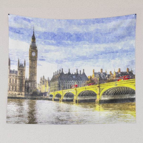 Item preview, Westminster Bridge And London Buses Art designed and sold by Londonimages.