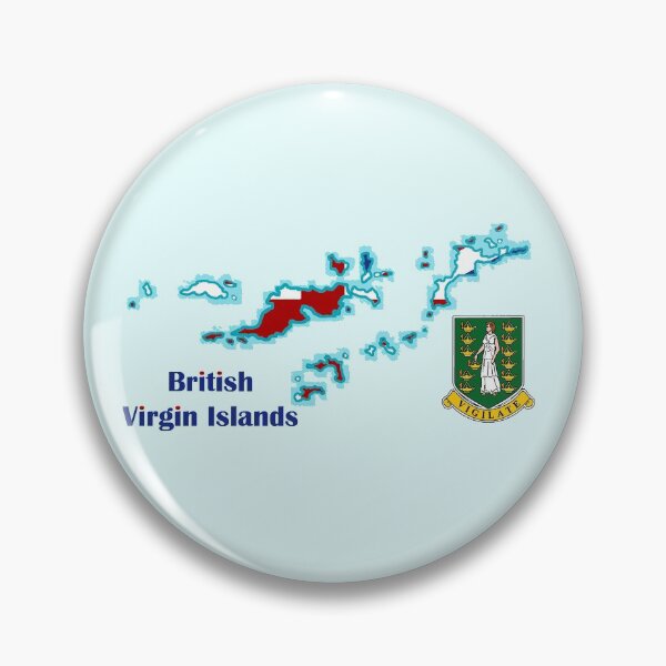 Artikelvorschau, Britische Jungferninseln BVI Karte mit Flagge entworfen und verkauft von Havocgirl.