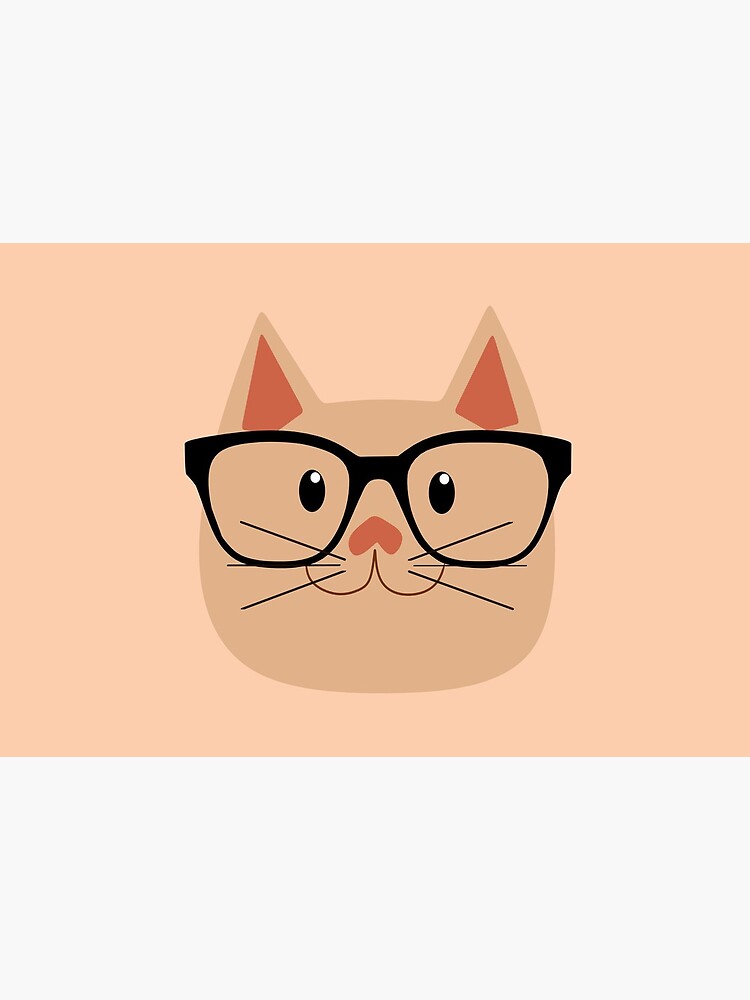 Smarty Kitty Cat Face Wearing Glasses by RootSquare