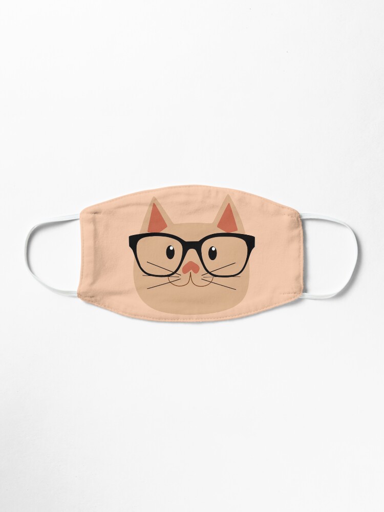 Alternate view of Smarty Kitty Cat Face Wearing Glasses Mask