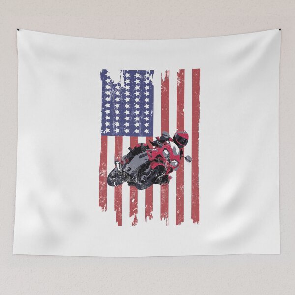 Item preview, Motorcycle Racing Us Flag  designed and sold by noirty.