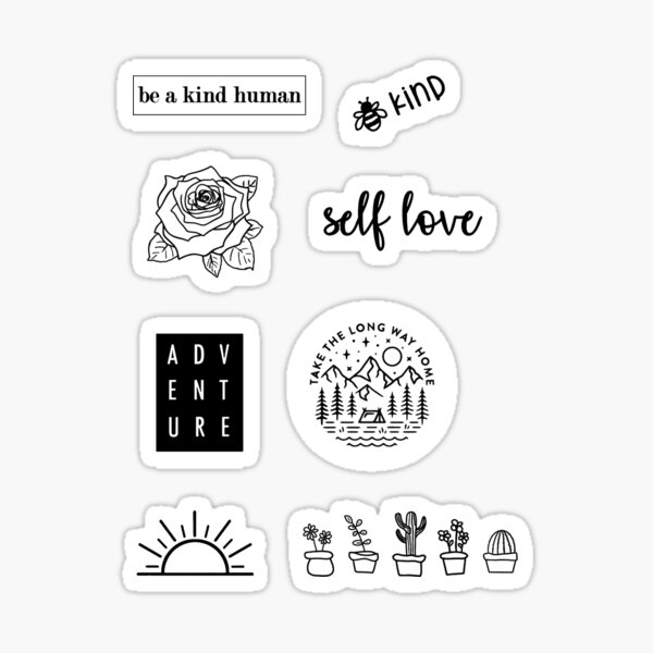 Black And White Aesthetic Stickers Redbubble These stickers would be perfect for decor and use it in any design or craft projects.light up your suitcase, laptop, skateboard, bike, dairy, schedule, calendar, photos, journal, stationeries.you can. redbubble