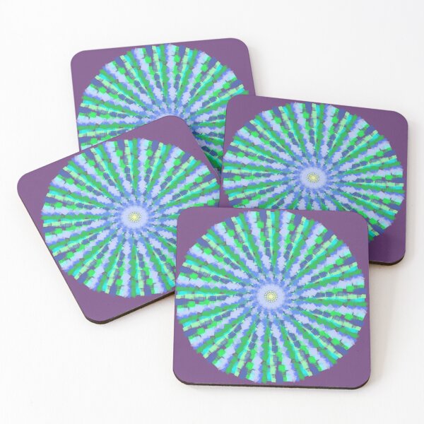 Item preview, Artsy Cubed and Circular Geometric Design in Soothing Blues and Greens designed and sold by ALifeSavored.