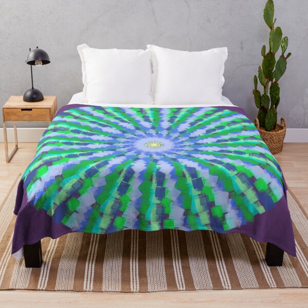 Item preview, Artsy Cubed and Circular Geometric Design in Soothing Blues and Greens designed and sold by ALifeSavored.