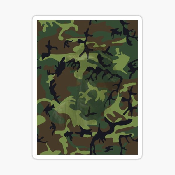 Woodland Green Camouflage with Hidden Face, RBSSG Sticker