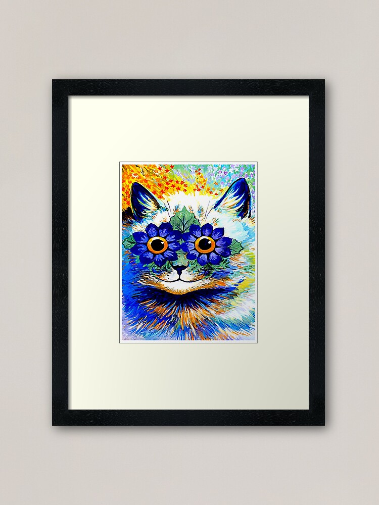 FLOWERED CAT : Vintage Psychedelic Abstract Louis Wain Print | Art Board  Print