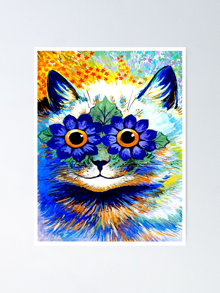 GOTHIC CAT : Vintage Louis Wain Abstract decorative psychedelic print |  Poster