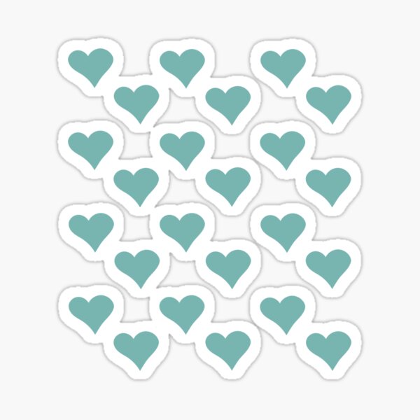 Teal Hearts Sticker