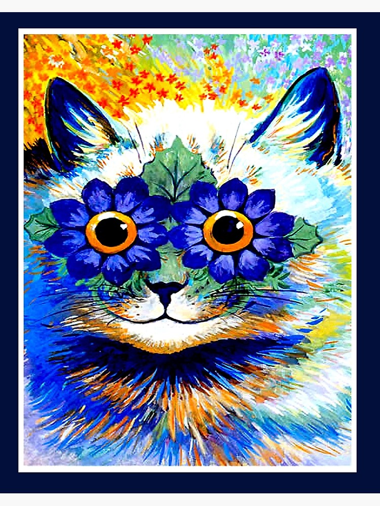  3dRose fl_110350_1 Vintage Cat Louis Wain Animal Art