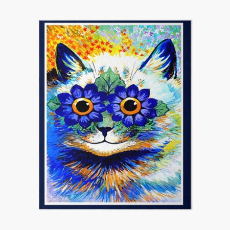 Famous Louis Wain Cat Print Cat in the Flowerbed Fine Art Illustration  Book Plate Page Vintage Print Frameable Glossy Finish