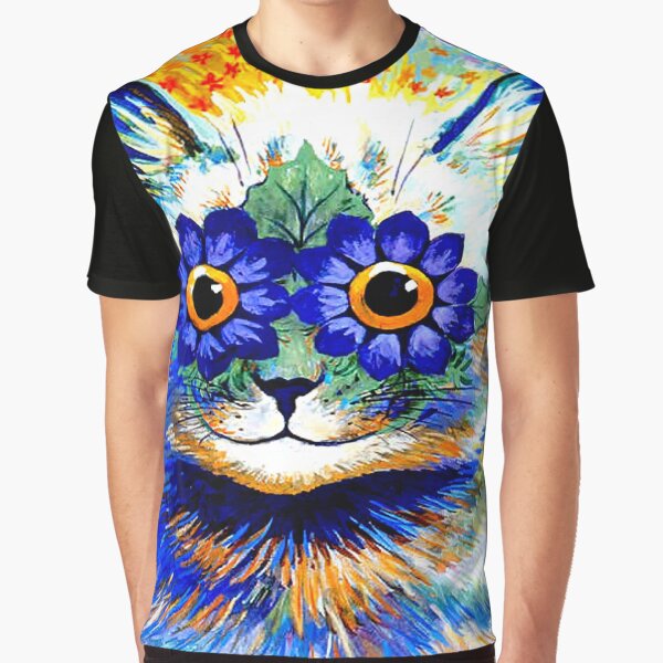 Aperçu de l'œuvre CHAT FLEURI : Vintage psychédélique abstrait Louis Wain Print créée et vendue par posterbobs.