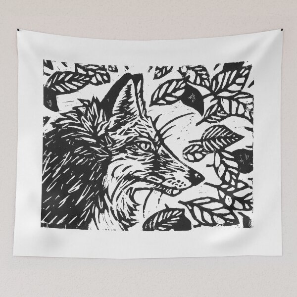 Item preview, Fox Block Print designed and sold by Lunart-.