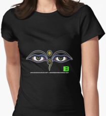 Crunk Eco Wear | Be Green Records Merch | Buddha Eyes 11 Women's Fitted T-Shirt