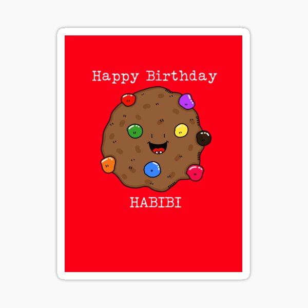 “Happy Birthday Habibi - Arabic Birthday " Sticker by KatQat | Redbubble