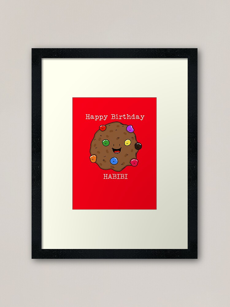 "Happy Birthday Habibi Arabic Birthday " Framed Art