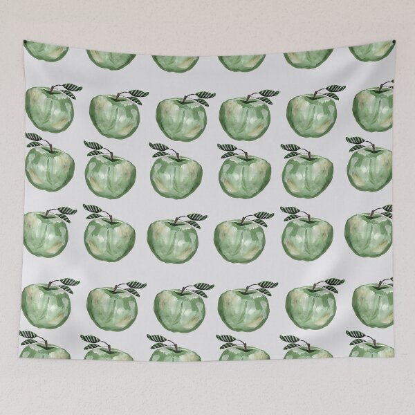 Item preview, Geometric hand drawn seamless pattern with green apples. designed and sold by NataPrando.
