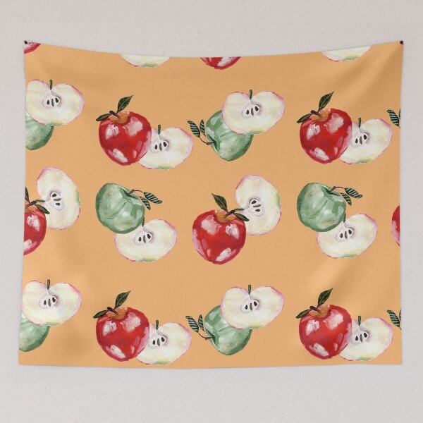 Item preview, Hand drawn endless pattern with apples and leaves. designed and sold by NataPrando.