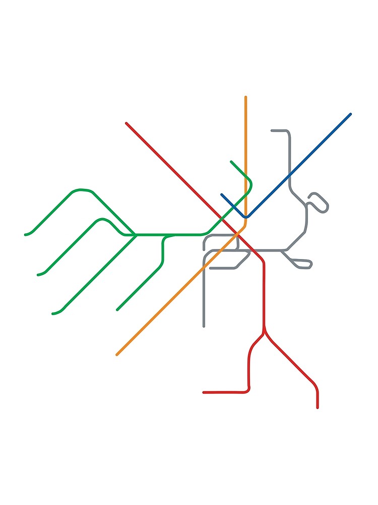 Thumbnail 3 of 3, Scarf, Boston T Train Map designed and sold by ModernMap.