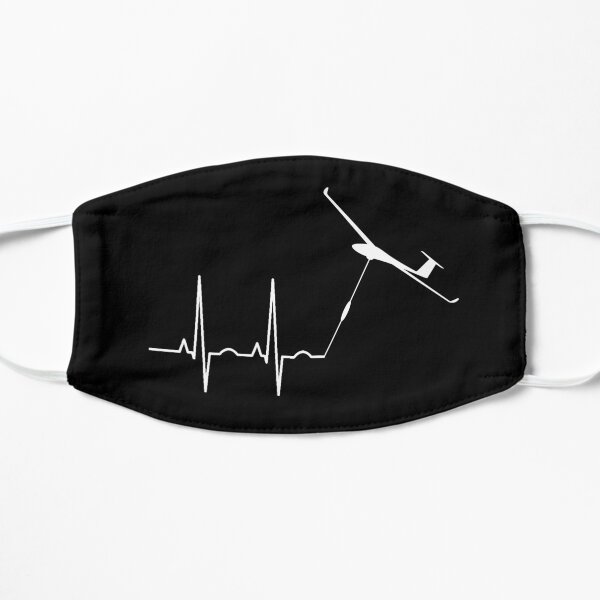 Glider pilot glider pilot heartbeat gift idea Flat Mask