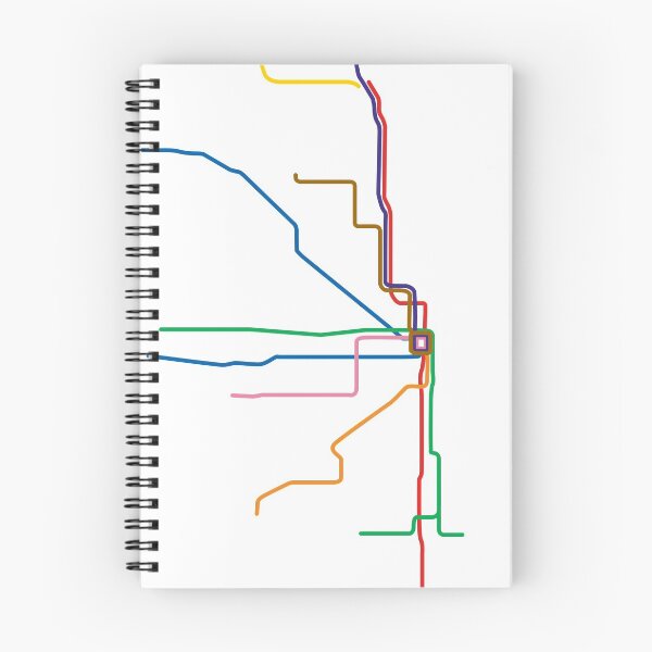 Item preview, Chicago L Train Map designed and sold by ModernMap.