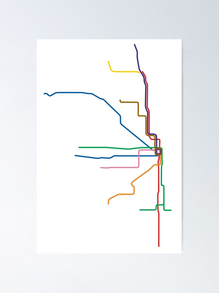 Chicago L Train Map" Poster By Modernmap | Redbubble