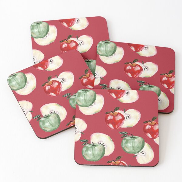 Item preview, Hand drawn seamless pattern with green, red apples and slices of apples. designed and sold by NataPrando.